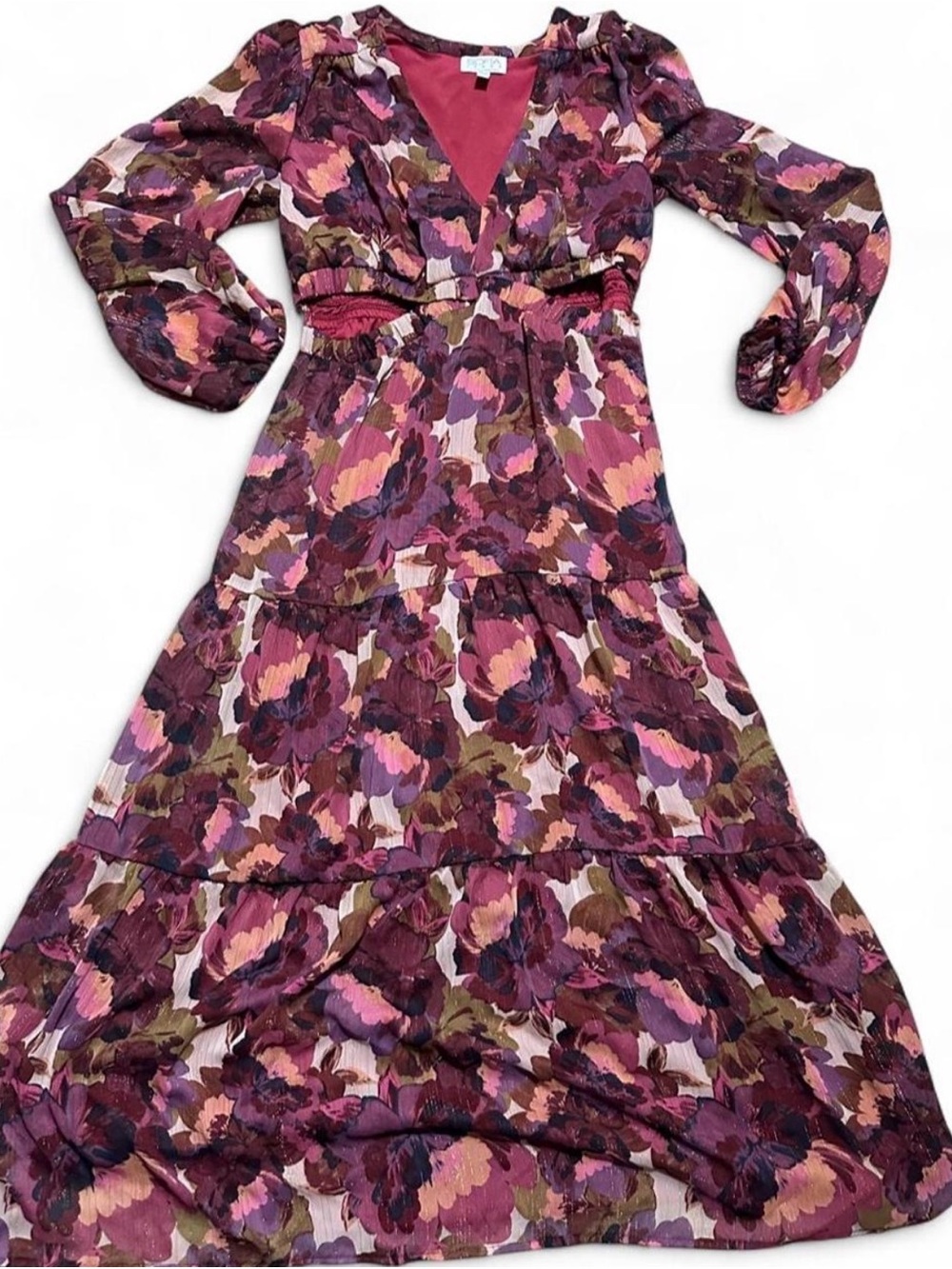Women’s Sofia Vergara Floral Tiered Maxi Dress L